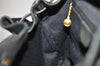 Authentic GUCCI Vintage Bamboo Drawstring Backpack Suede Leather Black 4001K