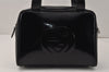 Authentic GUCCI Interlocking G 2Way Hand Bag Purse Enamel Black Junk 4003K