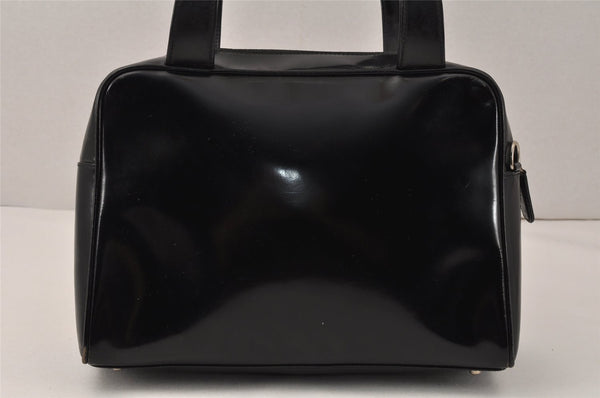 Authentic GUCCI Interlocking G 2Way Hand Bag Purse Enamel Black Junk 4003K