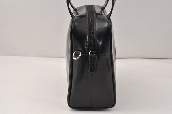 Authentic GUCCI Interlocking G 2Way Hand Bag Purse Enamel Black Junk 4003K
