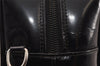 Authentic GUCCI Interlocking G 2Way Hand Bag Purse Enamel Black Junk 4003K