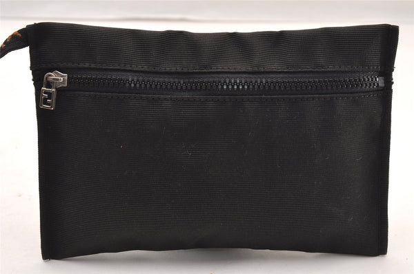 Authentic FENDI Vintage 2Way Shoulder Boston Hand Bag Nylon Leather Black 4004I
