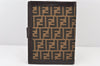 Authentic FENDI Zucca Vintage Notebook Cover Canvas Leather Brown 4005K