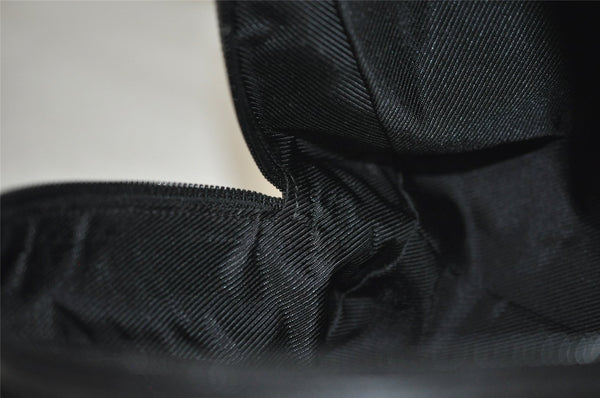 Authentic GUCCI Vintage Hand Bag Purse GG Canvas Leather 124542 Black 4006I