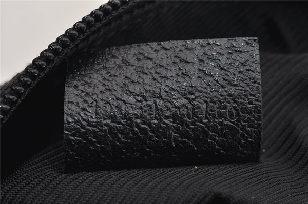 Authentic GUCCI Vintage Hand Bag Purse GG Canvas Leather 124542 Black 4006I