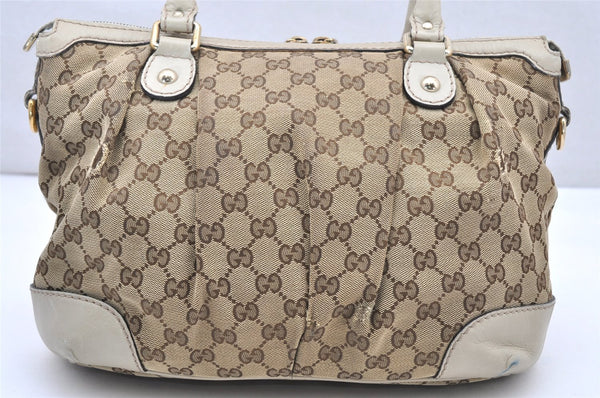 Authentic GUCCI Sukey Shoulder Tote Bag GG Canvas Leather 247902 Brown 4007K