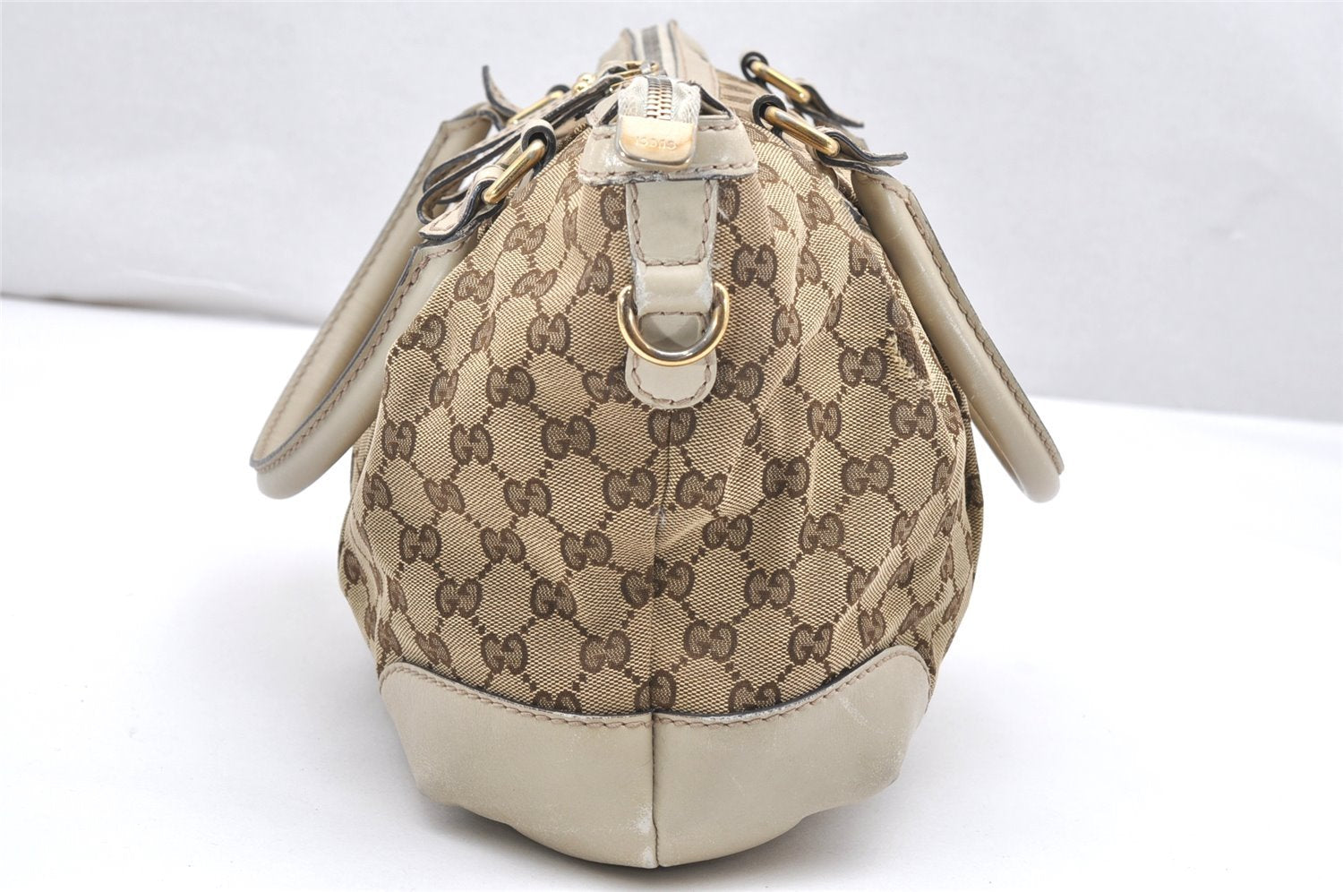 Authentic GUCCI Sukey Shoulder Tote Bag GG Canvas Leather 247902 Brown 4007K