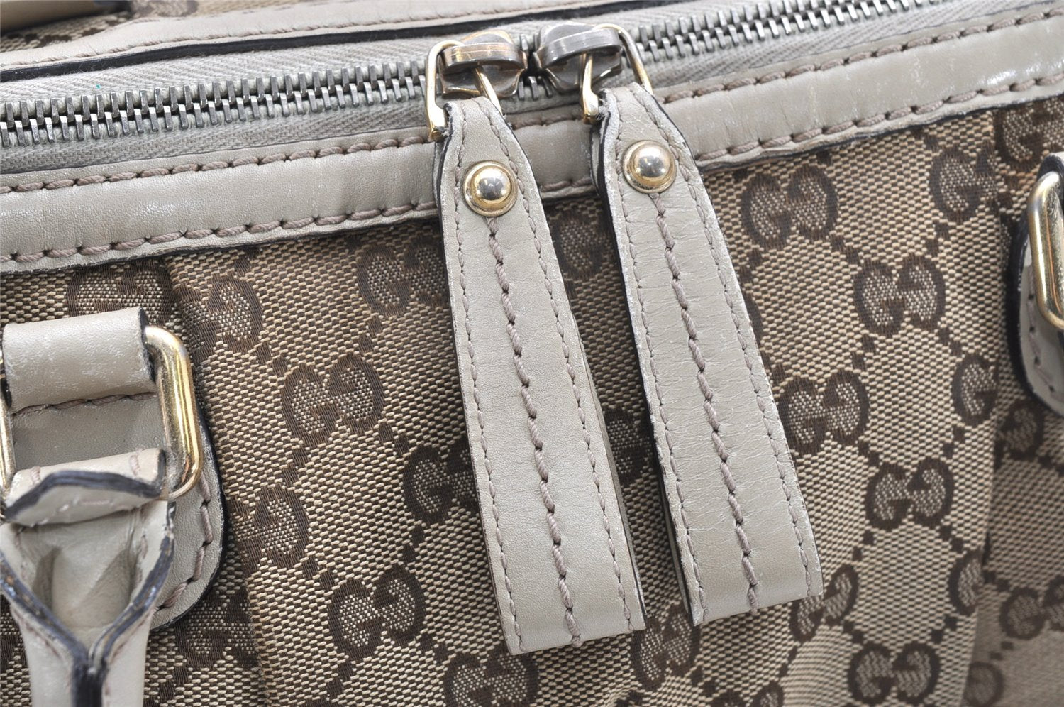 Authentic GUCCI Sukey Shoulder Tote Bag GG Canvas Leather 247902 Brown 4007K