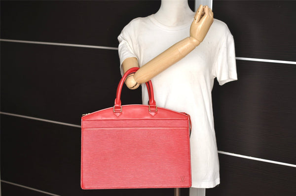 Authentic Louis Vuitton Epi Riviera Hand Bag Red M48187 LV Junk 4008I