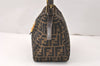 Authentic FENDI Zucca Mamma Baguette Shoulder Bag Canvas Leather Brown 4008K