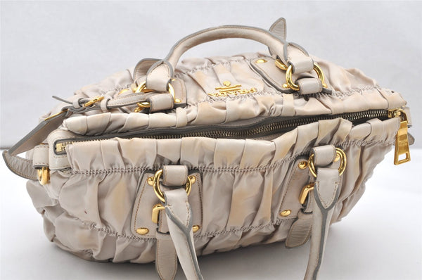 Authentic PRADA TESSUTO GAUFRE Nylon 2Way Shoulder Hand Bag BN1336 Beige 4009K