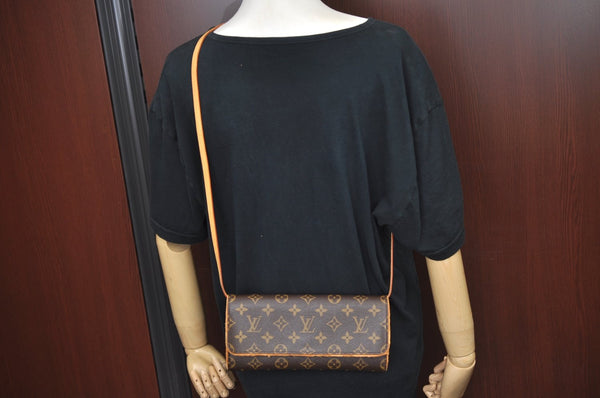 Authentic Louis Vuitton Monogram Pochette Twin GM Shoulder Bag M51852 LV 4010J
