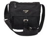 Authentic PRADA Nylon Tessuto Leather Shoulder Cross Body Bag Purse Black 4011K