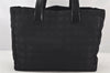 Authentic CHANEL New Travel Line Tote Bag Nylon Leather Black Junk 4013K