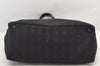 Authentic CHANEL New Travel Line Tote Bag Nylon Leather Black Junk 4013K
