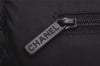 Authentic CHANEL New Travel Line Tote Bag Nylon Leather Black Junk 4013K