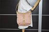 Authentic COACH Signature Shoulder Bag Canvas Enamel Leather F14446 Pink 4014I