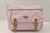 Authentic PRADA Vintage Nylon Tessuto Enamel Shoulder Cross Body Bag Pink 4016K