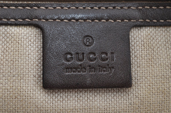 Authentic GUCCI Vintage Waist Body Bag GG PVC Leather 211110 Brown 4017I