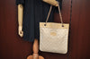 Authentic CHANEL Lamb Skin Matelasse Chain Shoulder Tote Bag Beige CC 4017J