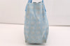 Authentic CHANEL New Travel Line Shoulder Hand Tote Bag Nylon Leather Blue 4018J