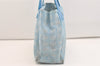 Authentic CHANEL New Travel Line Shoulder Hand Tote Bag Nylon Leather Blue 4018J