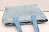 Authentic CHANEL New Travel Line Shoulder Hand Tote Bag Nylon Leather Blue 4018J