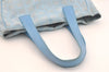 Authentic CHANEL New Travel Line Shoulder Hand Tote Bag Nylon Leather Blue 4018J