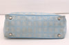 Authentic CHANEL New Travel Line Shoulder Hand Tote Bag Nylon Leather Blue 4018J