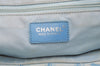Authentic CHANEL New Travel Line Shoulder Hand Tote Bag Nylon Leather Blue 4018J