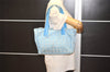 Authentic CHANEL New Travel Line Shoulder Hand Tote Bag Nylon Leather Blue 4018J