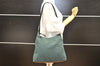 Authentic PRADA TESSUTO NASTRO Nylon Leather Shoulder Bag B9300 Green 4020I