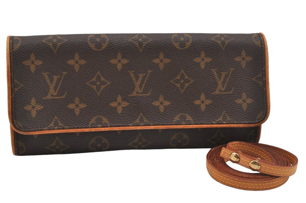 Authentic Louis Vuitton Monogram Pochette Twin GM Shoulder Bag M51852 LV 4020J