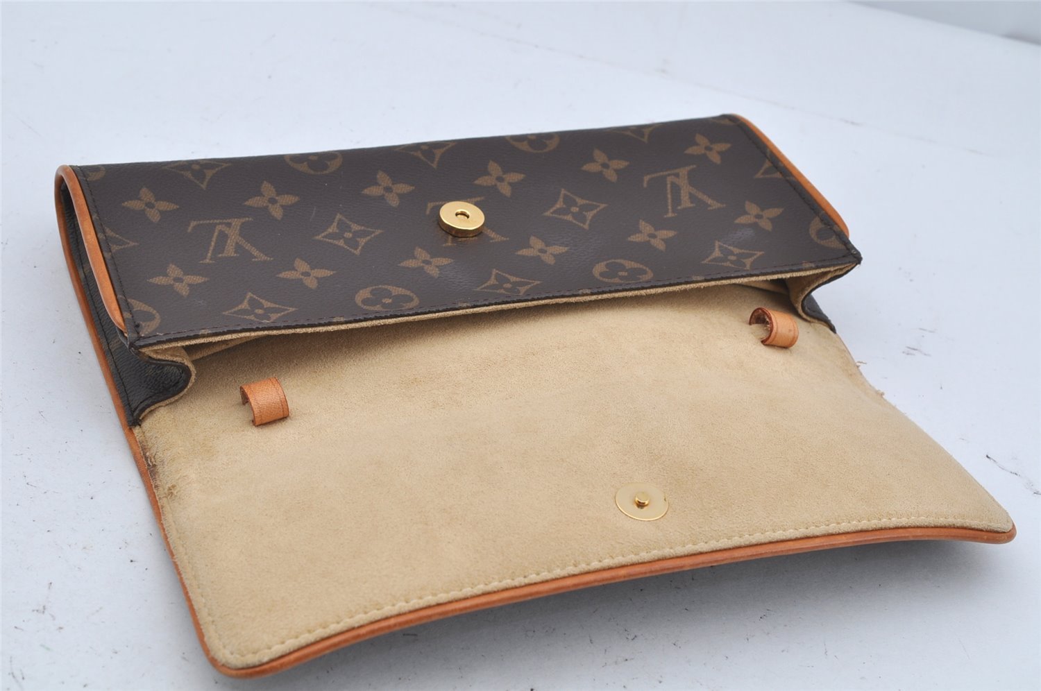 Authentic Louis Vuitton Monogram Pochette Twin GM Shoulder Bag M51852 LV 4020J