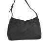 Authentic GUCCI Vintage Horsebit Shoulder Bag GG Canvas Leather Black 4020K
