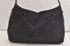 Authentic GUCCI Vintage Horsebit Shoulder Bag GG Canvas Leather Black 4020K