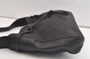 Authentic GUCCI Vintage Horsebit Shoulder Bag GG Canvas Leather Black 4020K