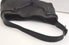 Authentic GUCCI Vintage Horsebit Shoulder Bag GG Canvas Leather Black 4020K