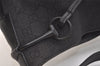 Authentic GUCCI Vintage Horsebit Shoulder Bag GG Canvas Leather Black 4020K