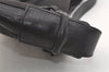 Authentic GUCCI Vintage Horsebit Shoulder Bag GG Canvas Leather Black 4020K