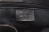 Authentic GUCCI Vintage Horsebit Shoulder Bag GG Canvas Leather Black 4020K
