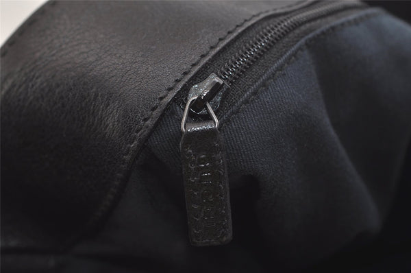 Authentic GUCCI Vintage Horsebit Shoulder Bag GG Canvas Leather Black 4020K