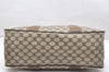 Authentic GUCCI Web Sherry Line 2Way Hand Boston Bag GG PVC Leather Brown 4021K