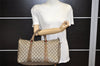 Authentic GUCCI Web Sherry Line 2Way Hand Boston Bag GG PVC Leather Brown 4021K