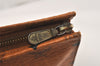 Authentic MCM Vintage Visetos Leather Clutch Hand Bag Purse Brown 4022K