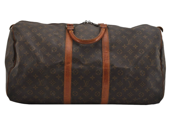 Authentic Louis Vuitton Monogram Keepall 55 Travel Boston Bag M41424 LV 4023J