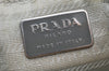 Authentic PRADA Nylon Tessuto Enamel Shoulder Tote Bag Blue Gray 4023K