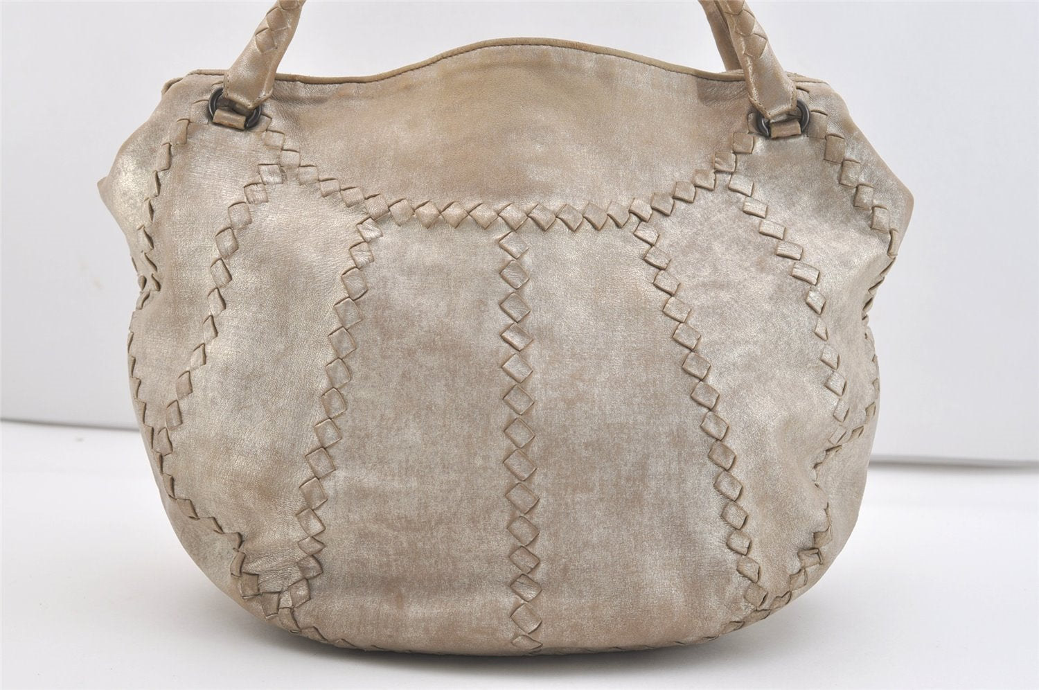 Authentic BOTTEGA VENETA Vintage Leather Shoulder Tote Bag Beige 4024J