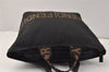 Authentic FENDI Vintage Hand Tote Bag Purse Nylon Leather Black 4024K