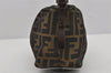 Authentic FENDI Zucca Vintage Hand Shoulder Bag Pouch Canvas Leather Brown 4025J